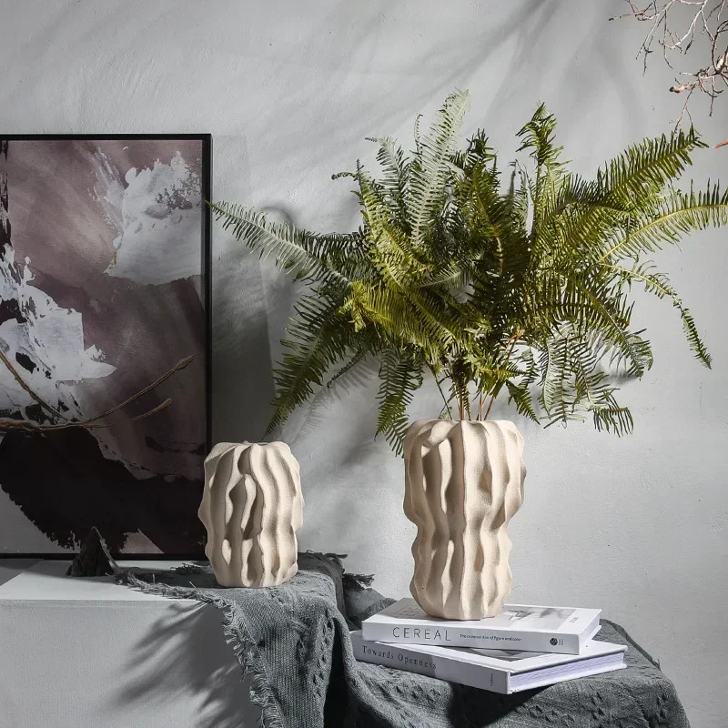 Керамическая ваза в стиле ваби-Саби форме крема современные домашние украшения