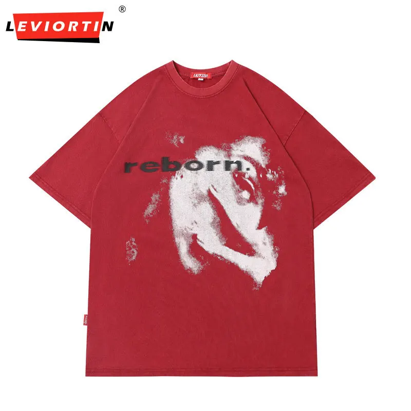 

Vintage Oversized T-Shirt Hip Hop Graphic Print Punk Gothic Streetwear Tshirt 2023 Fashion Harajuku Cotton Loose Tee Shirts Top