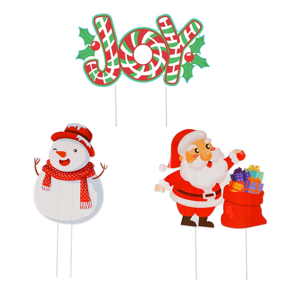 

Garden Stakes Christmas Decor Outdoor Lawn Santa Decoration Signs Xmas Pathway Favors Holiday Ornament Welcome Sign Decors