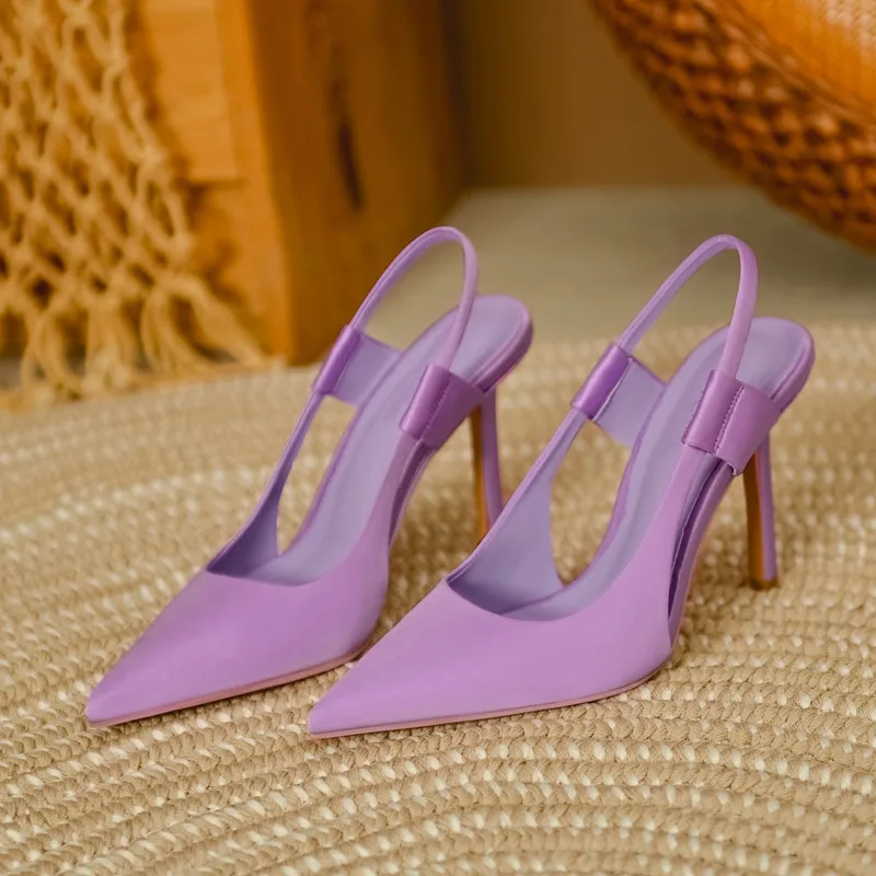 Autumn Summer New Brand Women Sandals 8.5cm High Heel Pumps Slingback Sandals Lady Elegant Pumps Dress Shoes Ladies Shoes