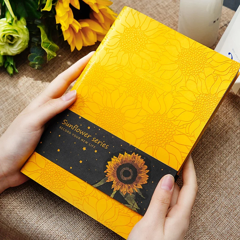 

Sunflower Soft PU Leather A5 Journal Notebook Diary Planner Agenda Sketchbook 128 Sheets Thick Notepad Office School Stationery