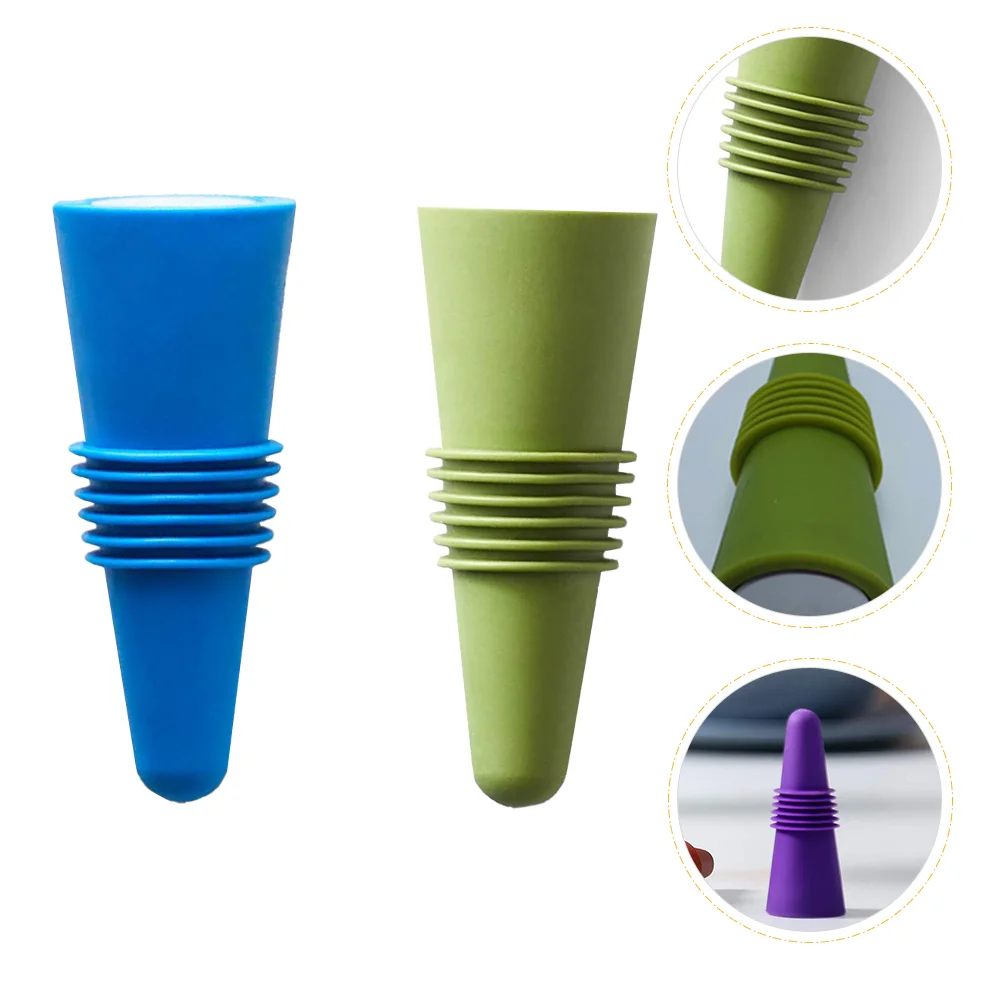 

2pcs Silicone Stoppers Colored Bottle Stoppers for Beverage Keep Freshness