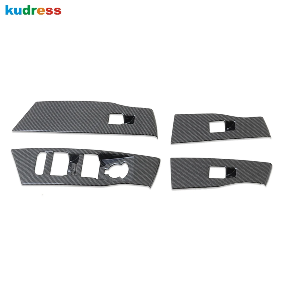 Car Window Lift Switch Button Trim Cover For Volkswagen VW T-Cross 2018 2019 2020 2021 2022 Caron Fiber Interior Accessories | Автомобили