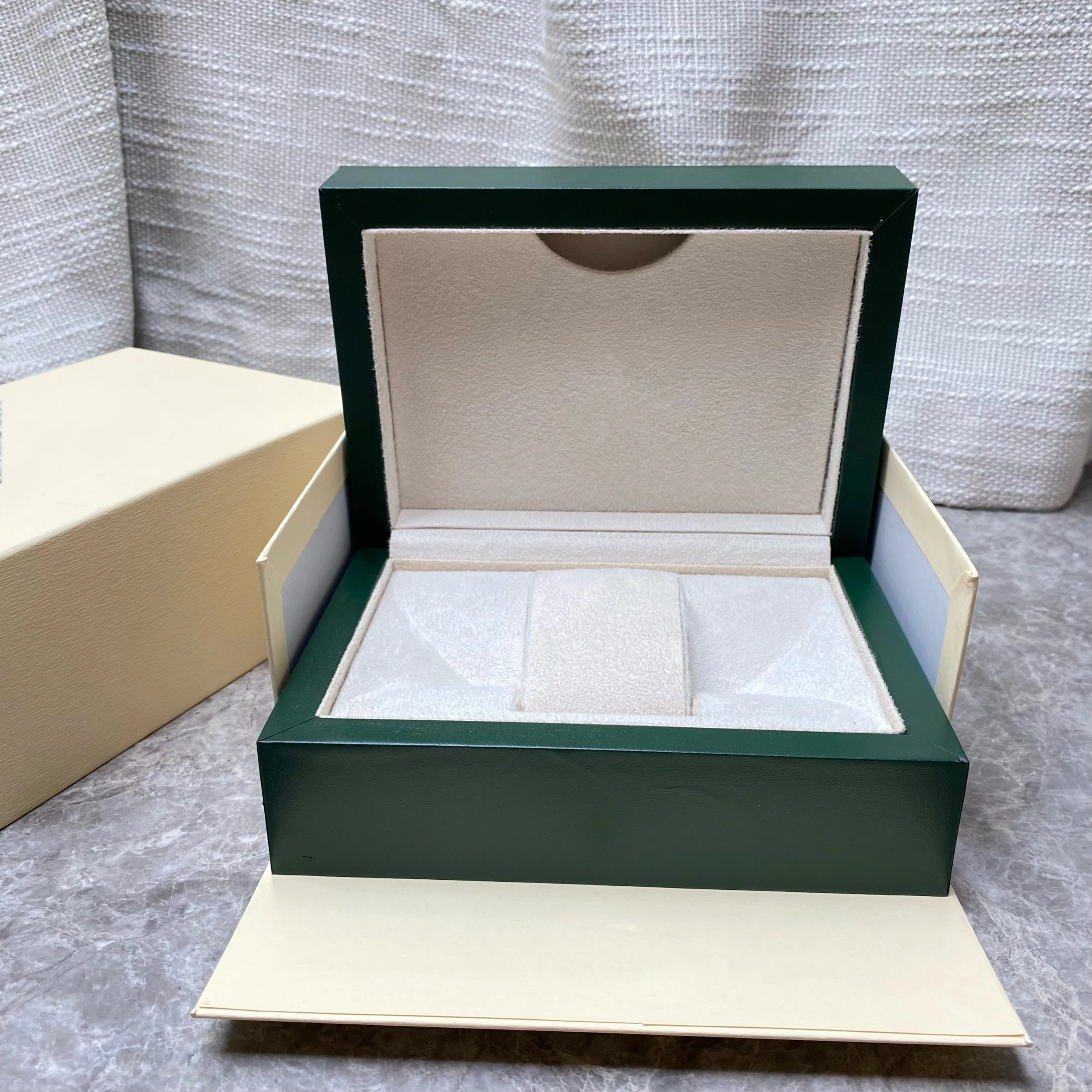 Factory Outlet Green With Original Wooden Watch Box And Papers Luxury Brand Case With Card Custom AAA Watches Gift
