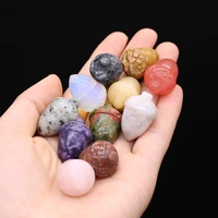 1pcs natural stone mini decoration pine nuts carved artificial ornament lucky gift bed room garden office desk ornaments