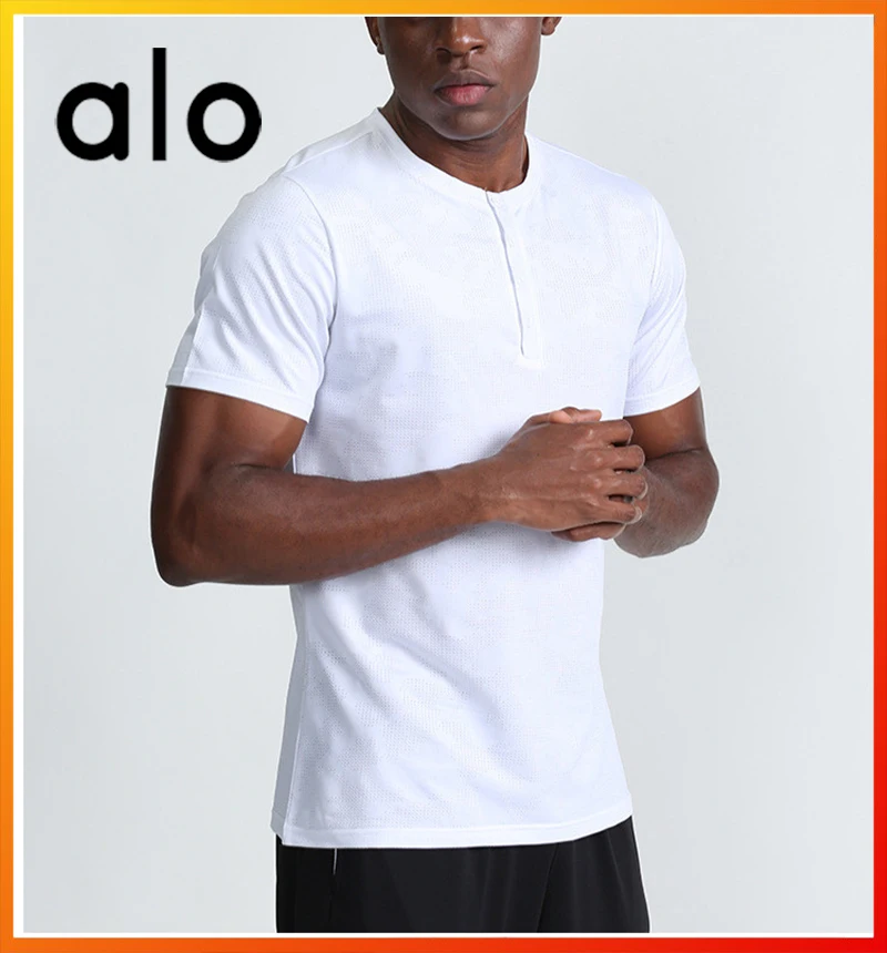 

Alo Yoga Summer New Men's Casual T-shirt Fitness Shirt Outdoor Fashion Short-sleeve Gym Sportswear Quick-drying breathable 79