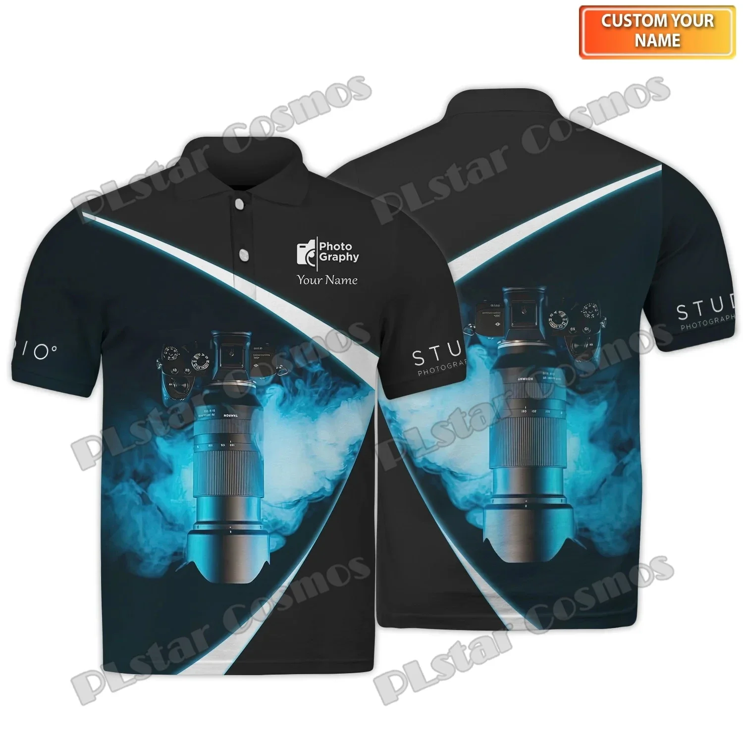 Рубашка-поло мужская с коротким рукавом и 3D-принтом