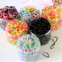 1000 pcsset mini colorful elastic hair bands rainbow ties rubber bands set for kids girls children hair accessories wholesale