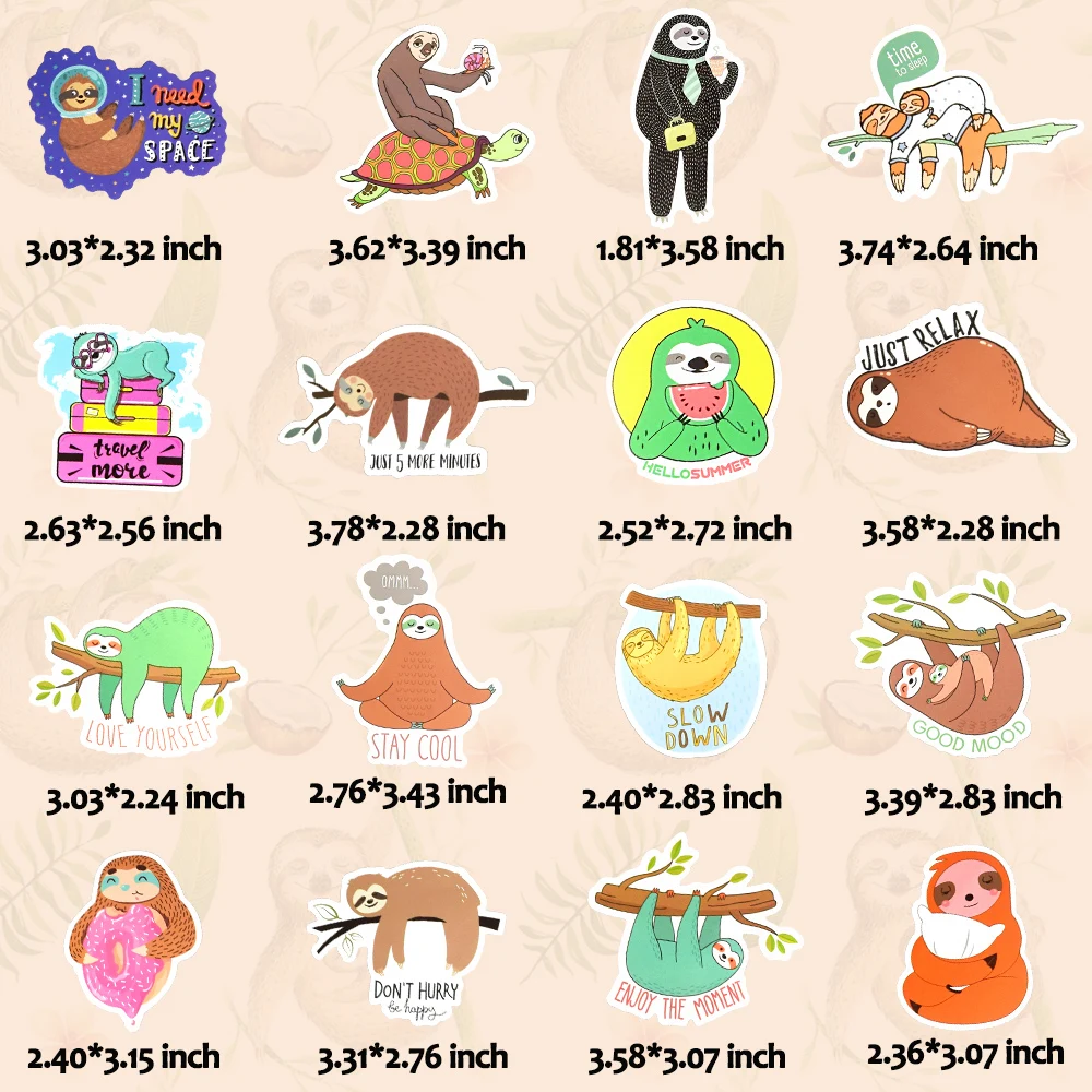 10/50/100pcs Alpaca Llama Sloth Cute Stickers for Notebook Laptop Car Fridge Stationery Scrapbook Animal Sticker pack Kids Toys - купить по