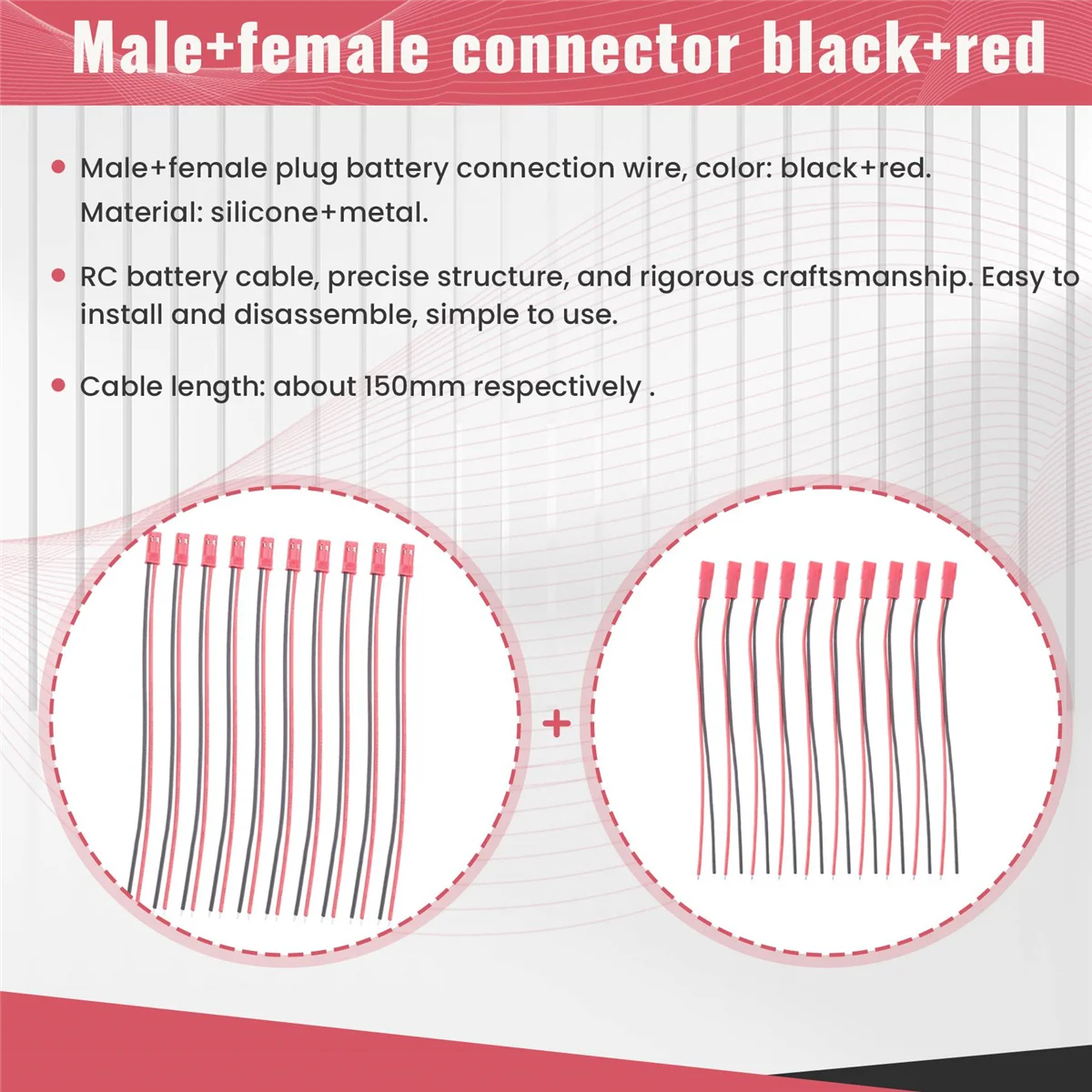 10 пар 150 мм разъем JST кабельная линия папа + гнездо для RC BEC Lipo батареи