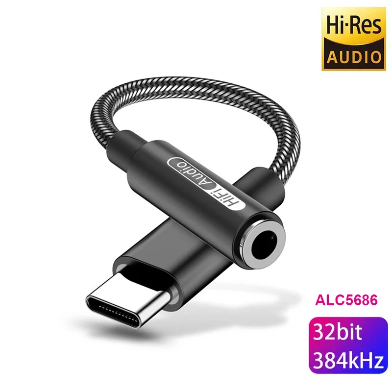Realtek ALC5686 USB Type-C до 3 5 мм ЦАП усилитель для гарнитуры 16-32 Ом 125 дБ PCM 32b/384 кГц цифровой