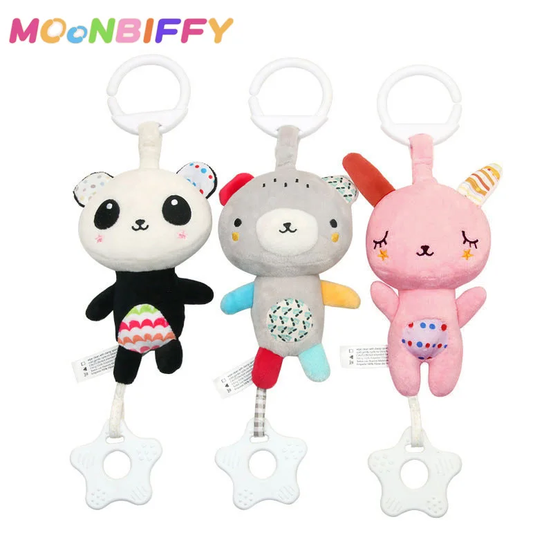 

Infant Baby Soft Plush Toy Bed Crib Stroller Hanging Ring Bell Rattle Early Educational Music BoxBed Hanging Plush Toys