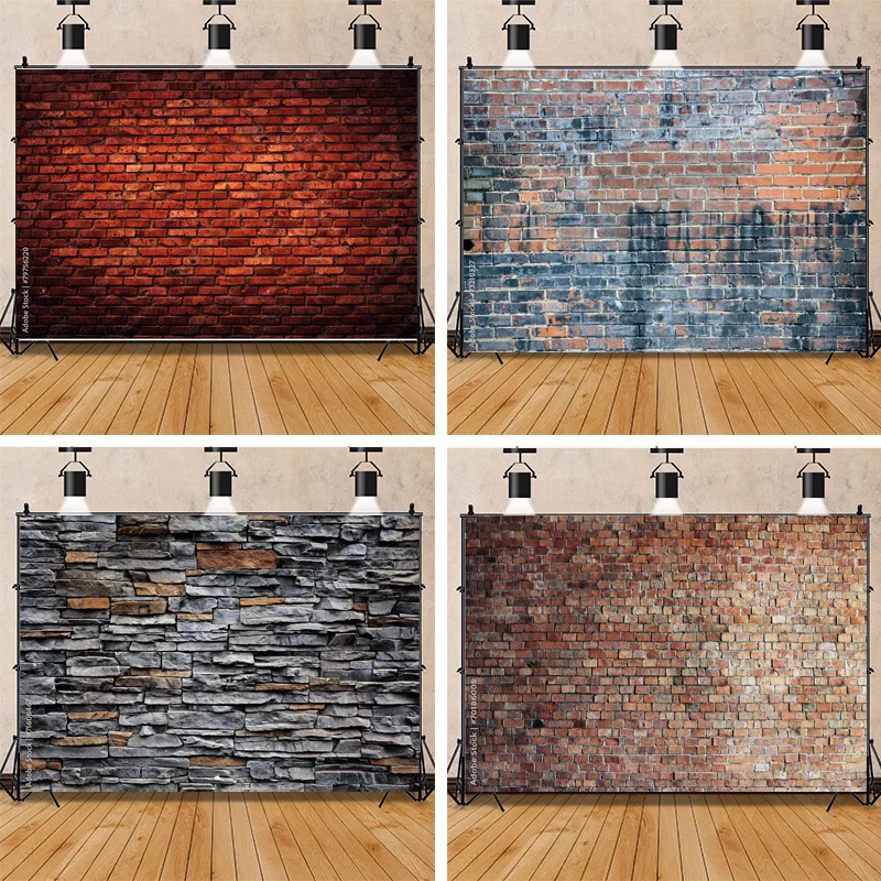 

SHUOZHIKE Texture Of a Perfect Black Brick Wall With Cracks And Defects Photography Background Photo Studio Backdrops Prop QZ-03