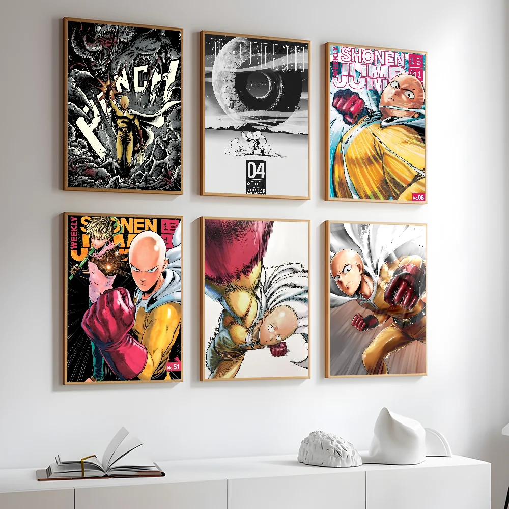 O-ONE Japanese Anime MANs P-PUNCH Poster Sticky Wall Art Printing Waterproof Home Living Bed Room Bar Hallway Aesthetic Decor