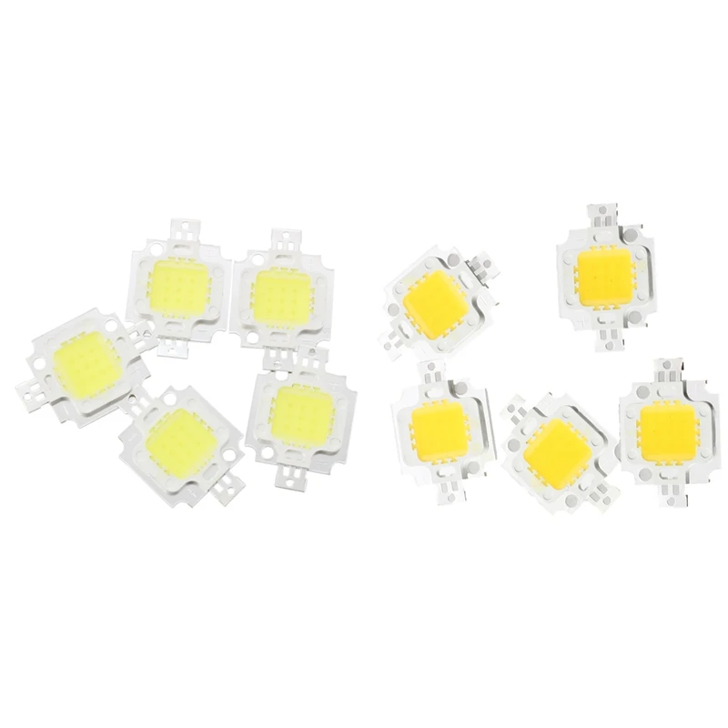 

5 PCS IC LED Bulb Warm White 10W 3200K 800LM 9 - 12V With 5 Pcs 10W High Power White LED Light Lamp