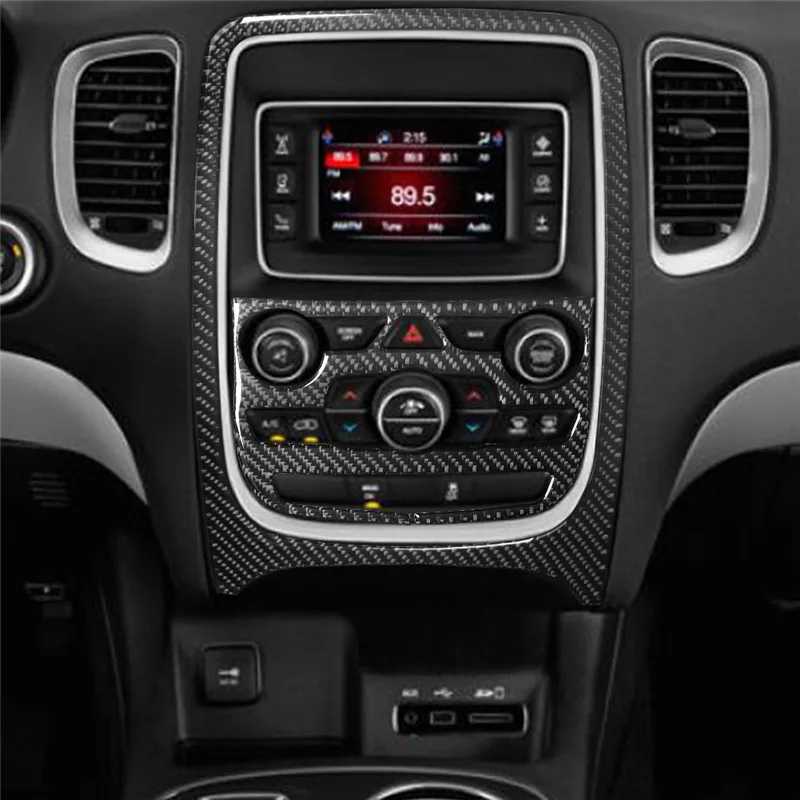Фото Наклейки из углеродного волокна на подлокотник, подстаканник для Dodge Durango 2014, 2015, 2016, 2017, 2018, 2019, 2020, аксессуары для интерьера автомобиля №4