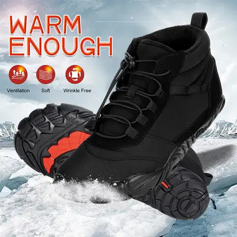 Зимняя обувь для мужчин и женщин, теплые походные ботинки, резиновые беговые ботинки, водонепроницаемые Нескользящие дышащие кроссовки для...
