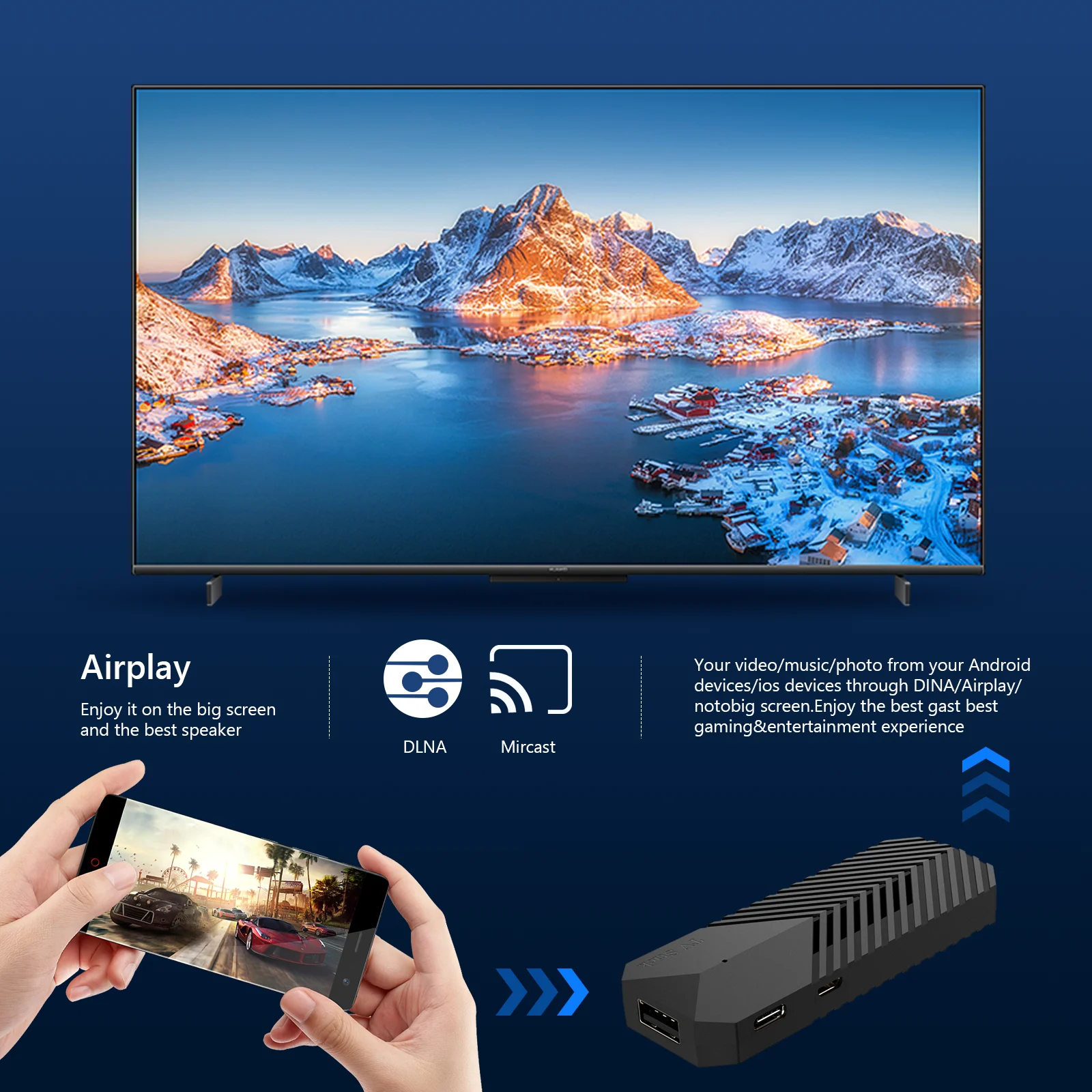 Фото T3MINI Android TV Stick 4K HDR H313 Quad Core 1GB 8GB 2.4G WiFi HDMI Dongle Глобальный стриминговый плеер Портативное устройство для домашнего кинотеатра №5