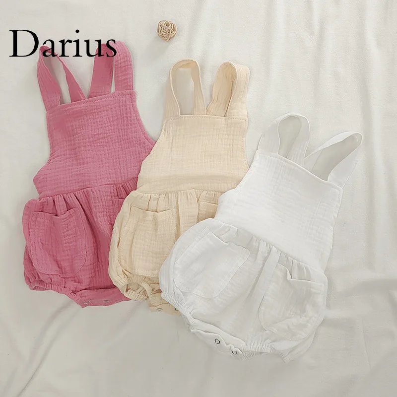 

Solid Baby Girls Romper Cotton Romper