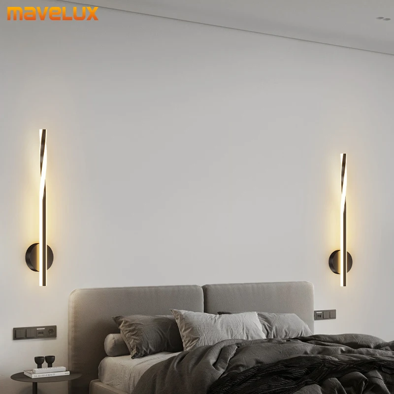 Nordic Modern LED Wall Light for Living room Sofa Background Indoor Lighting Bedside Corridor Porch Strip Wall Lamp Home Decor