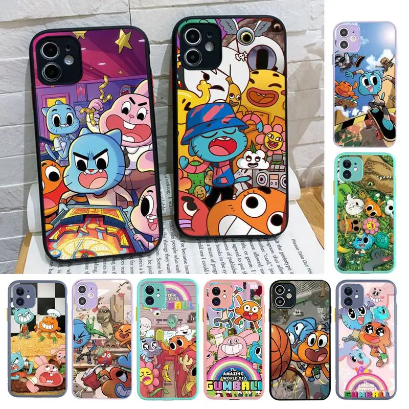 

The A-Amazing W-World of G-Gumball Phone Case for iPhone 14 11 12 13 Mini Pro Max 8 7 Plus X XR XS MAX Translucent Matte Cover