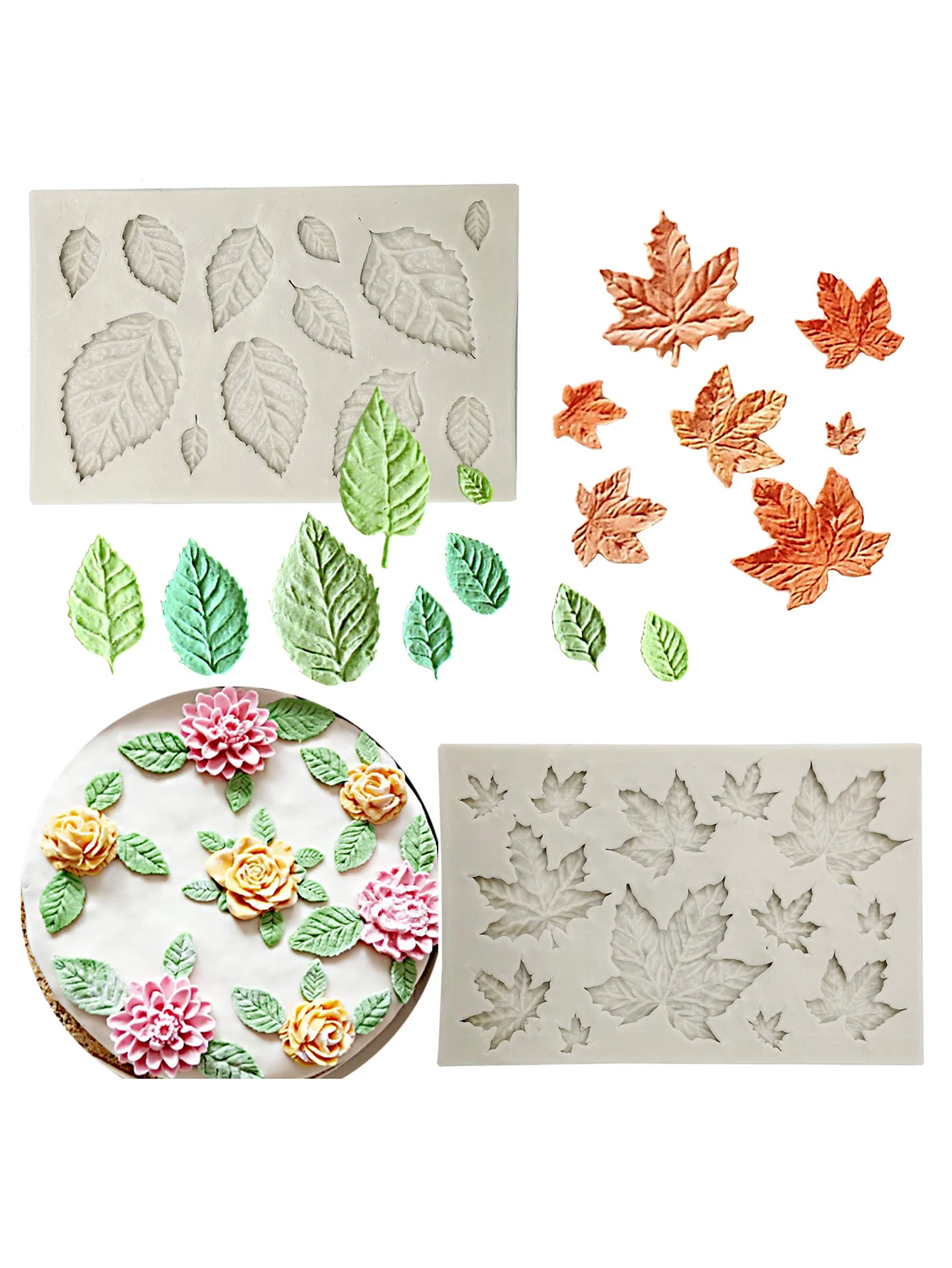 

2 шт., силиконовые формы для торта FEISKOO, кленовые листья