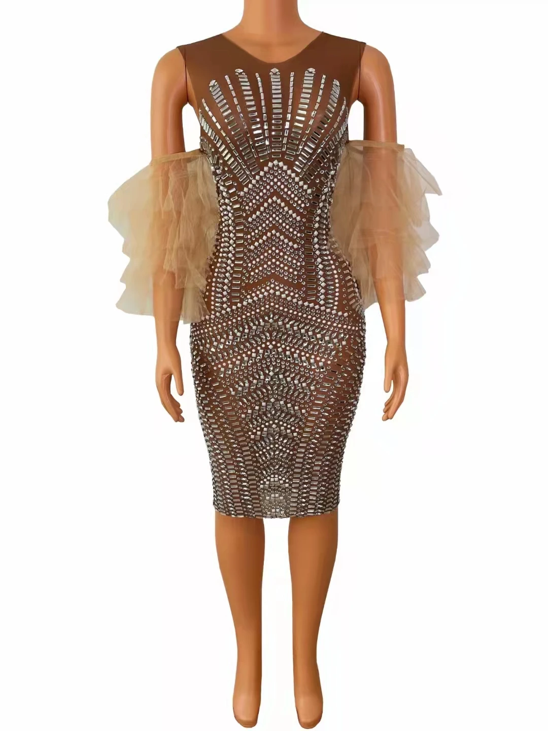 

Сексуальное Сетчатое белое платье без рукавов с жемчужинами и блестками, приталенное вечернее платье с запахом, праздничное платье