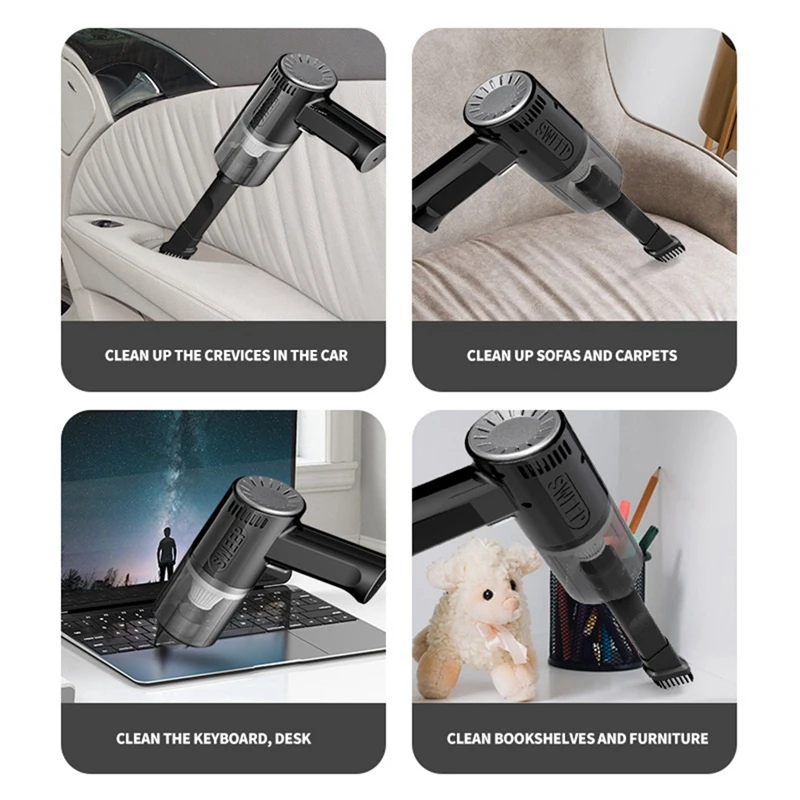 

Car Vacuum Cordless Vacuum Cleaner USB Rechargeable Mini Car Vacuum Handheld Household Wireless Vacum-A