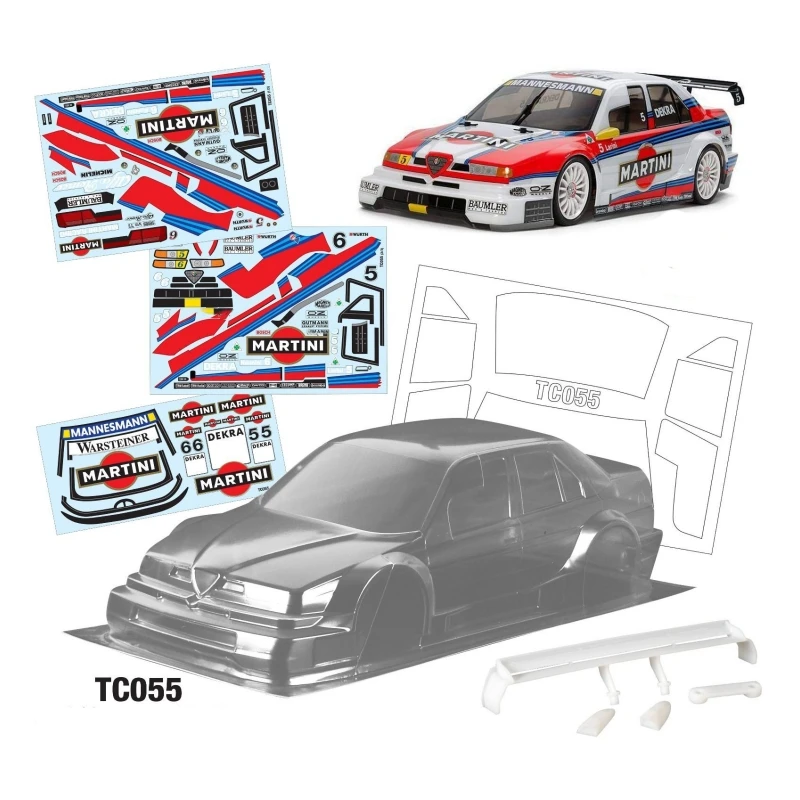 TC055 1/10 155 Rc Drift Car Toys, Transparent Body Shell With 3D Tail Wing/Rearview Mirror enlarge