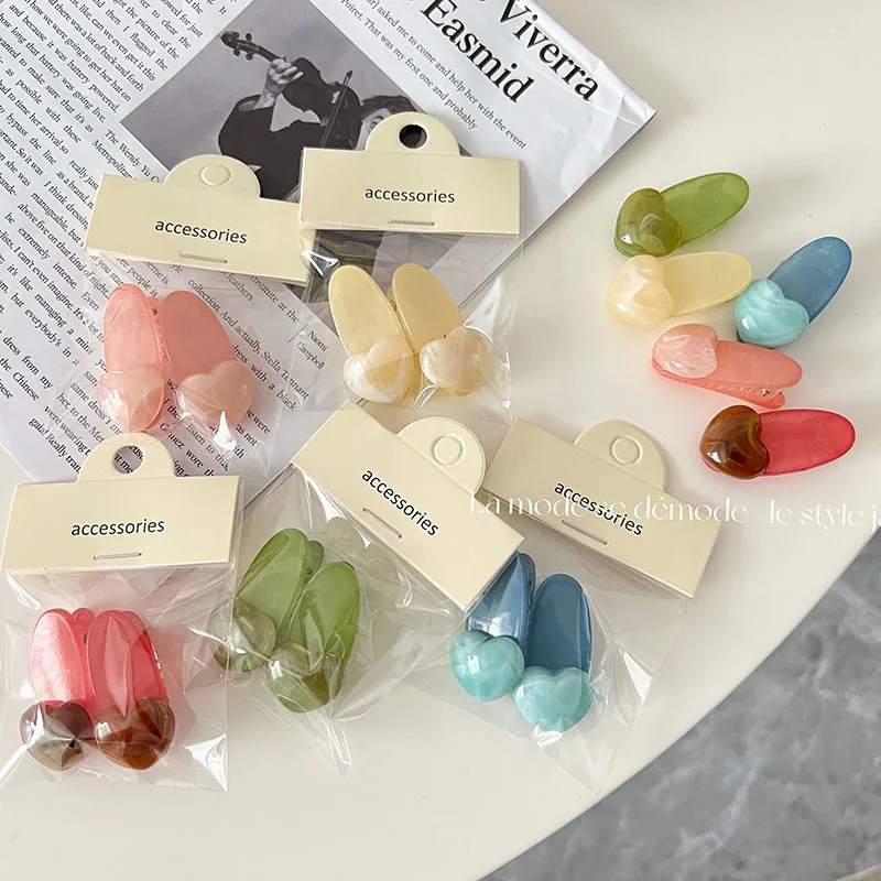 

2pcs/Set Korean Kawaii Metal Candy Color Hairpins Cute Baby Barrette Headwear Girls BB Clips Hair accessories Set