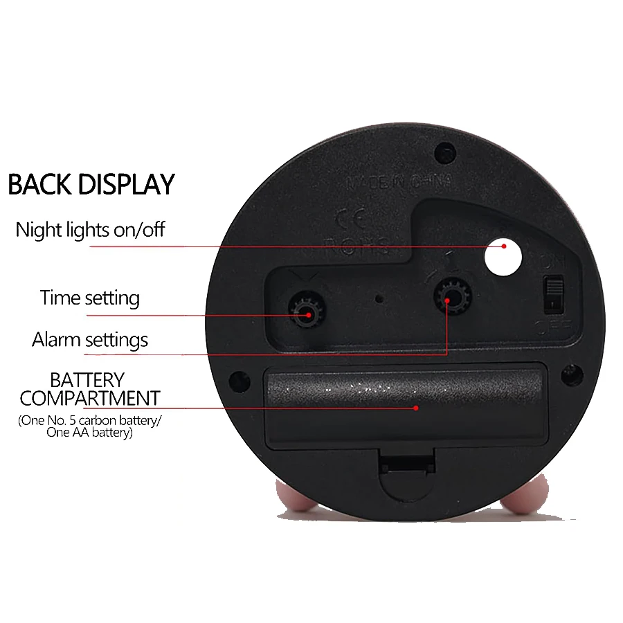 Креативный Настольный металлический будильник 4 5 дюйма беззвучный белый Круглый