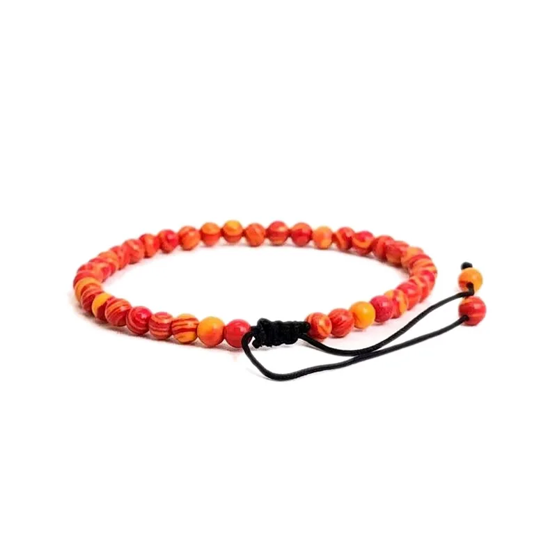 Регулируемый браслет для мужчин и женщин Ювелирное Украшение с камнями 4 мм