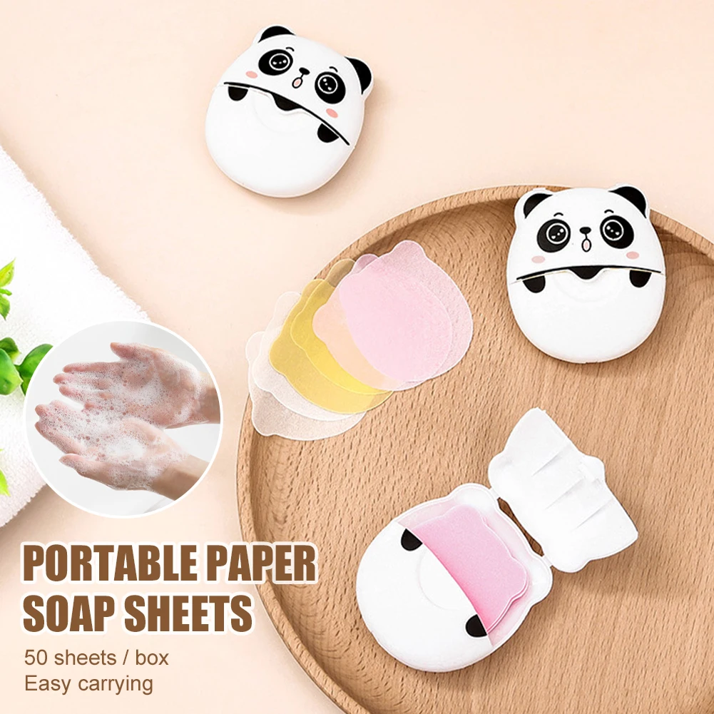 

50Pcs/Box Portable Soap Flakes Disposable Mini Soap Sheets Traveling Camping Hiking Outdoor Sports Portable Soap Paper Sheets