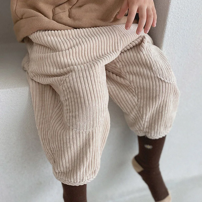 

Autumn Winter Toddler Boys Girls Casual Corduroy Pants Children Kids Warm Trousers Loose Pants