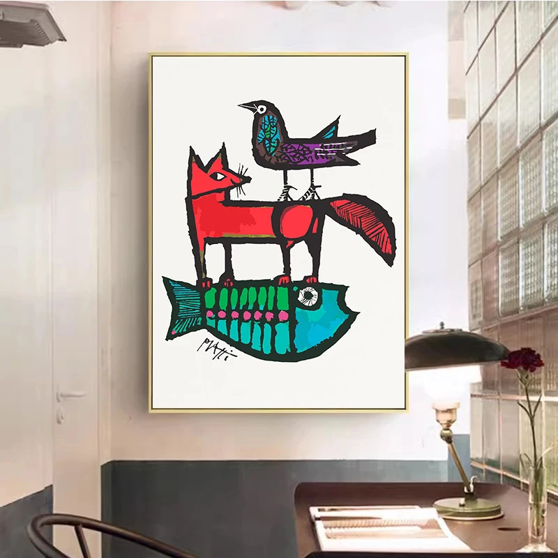 Celestino pi195. абстрактные животные рыба лиса фотография печать на холсте Настенная