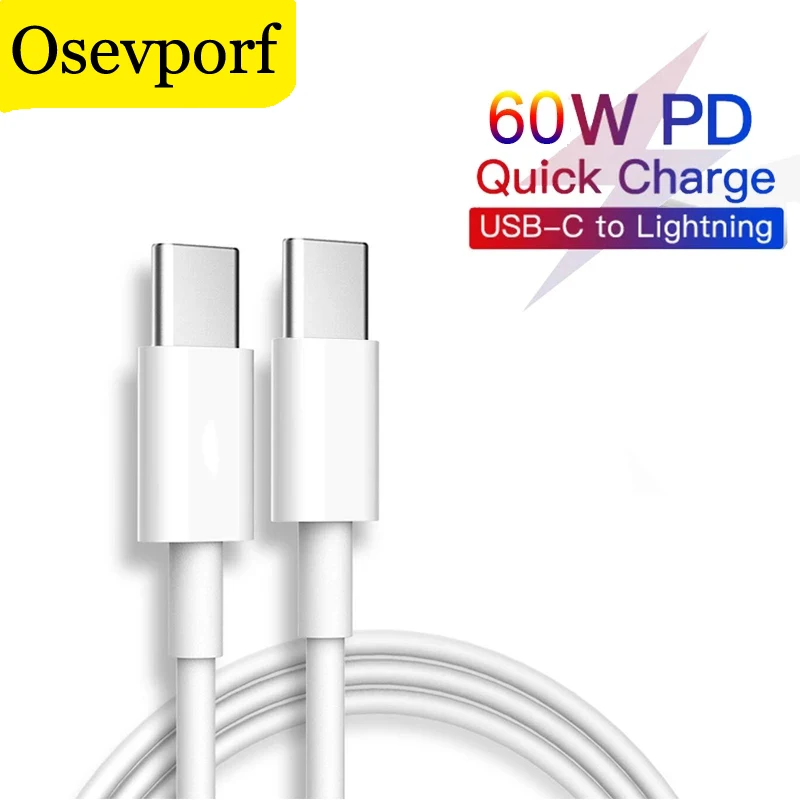 

USB Type C to USB C Cable for Samsung S20 Type-C 60W PD Fast Quick Charge 3.0 USB-C Wire for MacBook iPad Pro 2020 USBC Cord 60W