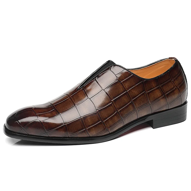 

Men Dress Shoes Alligator Pattern Leather Formal Shoes Fashion Groom Wedding Shoe Men's Luxury Italian Style Oxfords Big Size 48