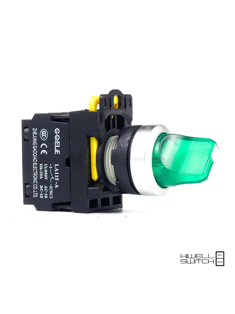 

5 шт. кнопочный переключатель, переключатель, короткая ручка, 2-позиционный светодиодный фиксатор IP65 1NO 1NC 1NO + 1NC 2NO 2NC