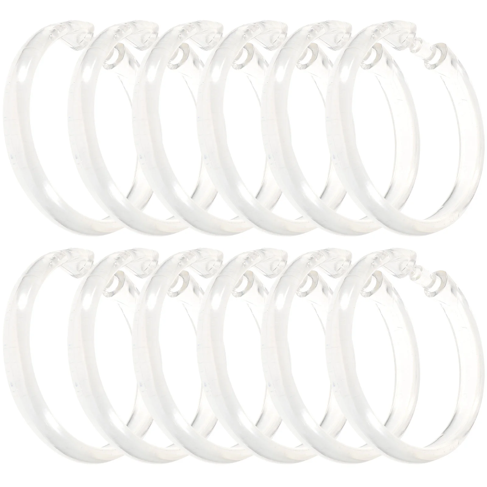 

Curtain Shower Hooks Ringsring Round Decorative Circular Snap Rod Simple Bathroom Drapes Rustproof Hook Metal Double