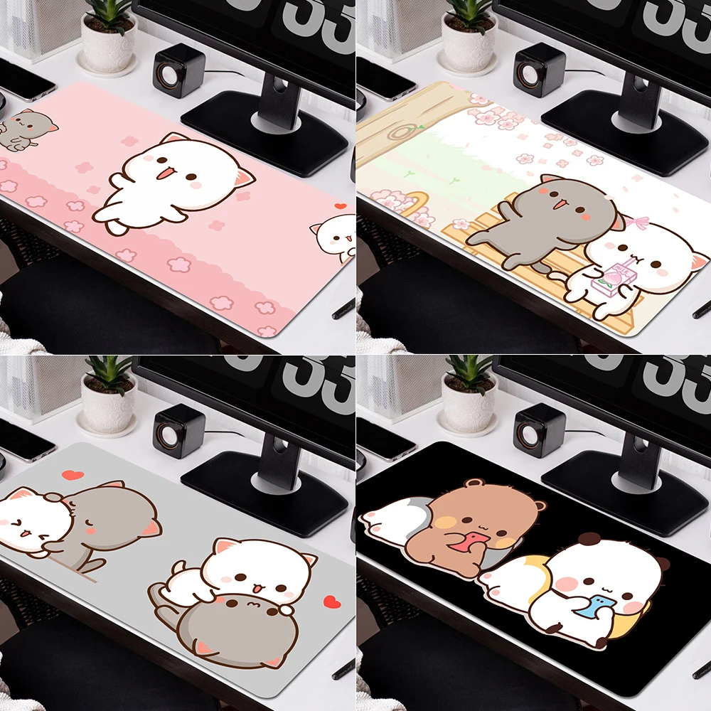 

Gaming Accessories MousePads Computer Laptop Gamer Extended Mouse Mat Anime Mouse Pad Rubber Keyboard Table Mat Peach Mochi Cat