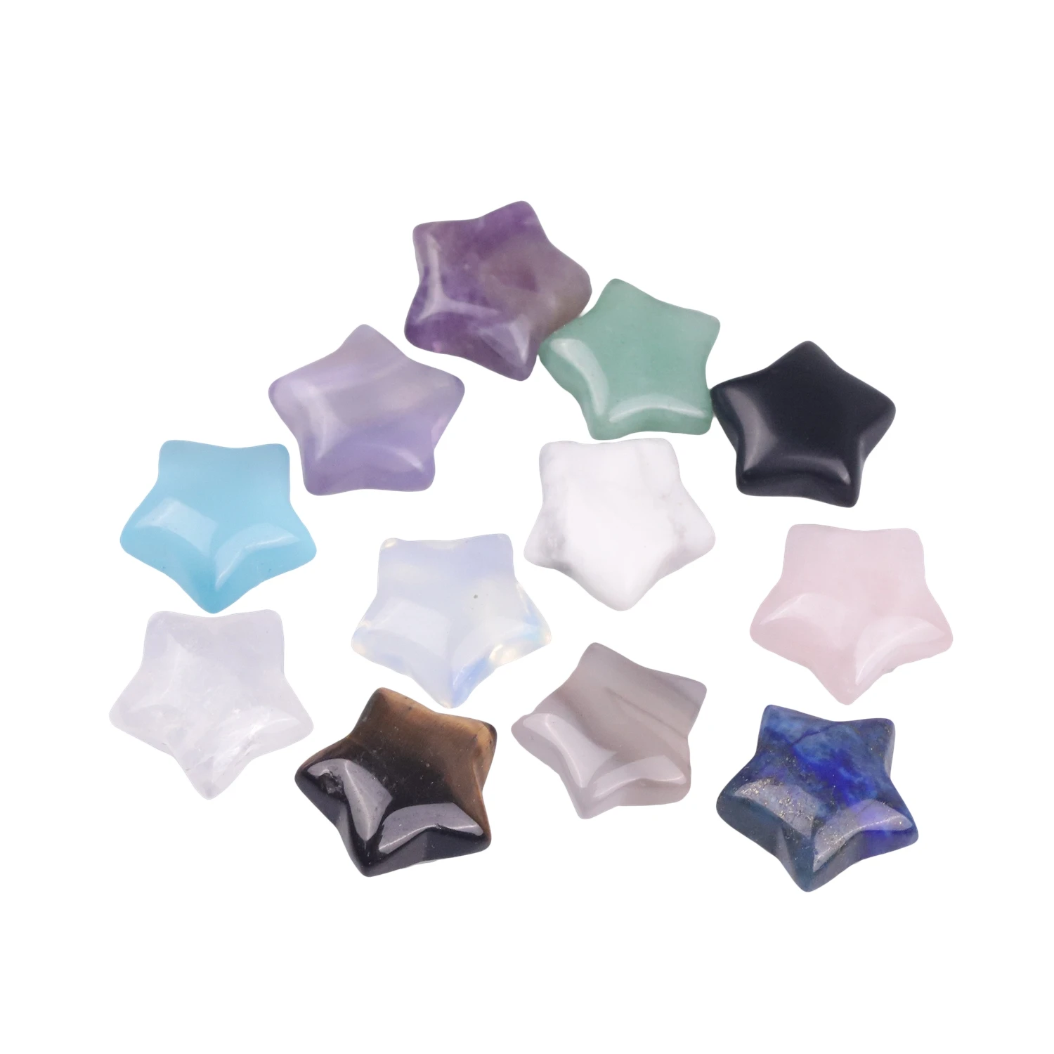 10Pcs/Lot Natural Crystal Amethyst Rose Quartz Star DIY Earrings Pendant Necklace Handmade Fashion Jewelry Accessories