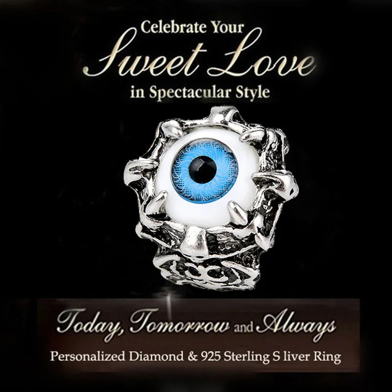 

First Jewelry Men Angel Devil's Eye Europe Retro Personality Ring Hipster Hip-Hop Eye Ring Wholesale