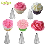 5pcs food grade stainless steel rose petal cream tips icing piping nozzles set cake cream decorating tools