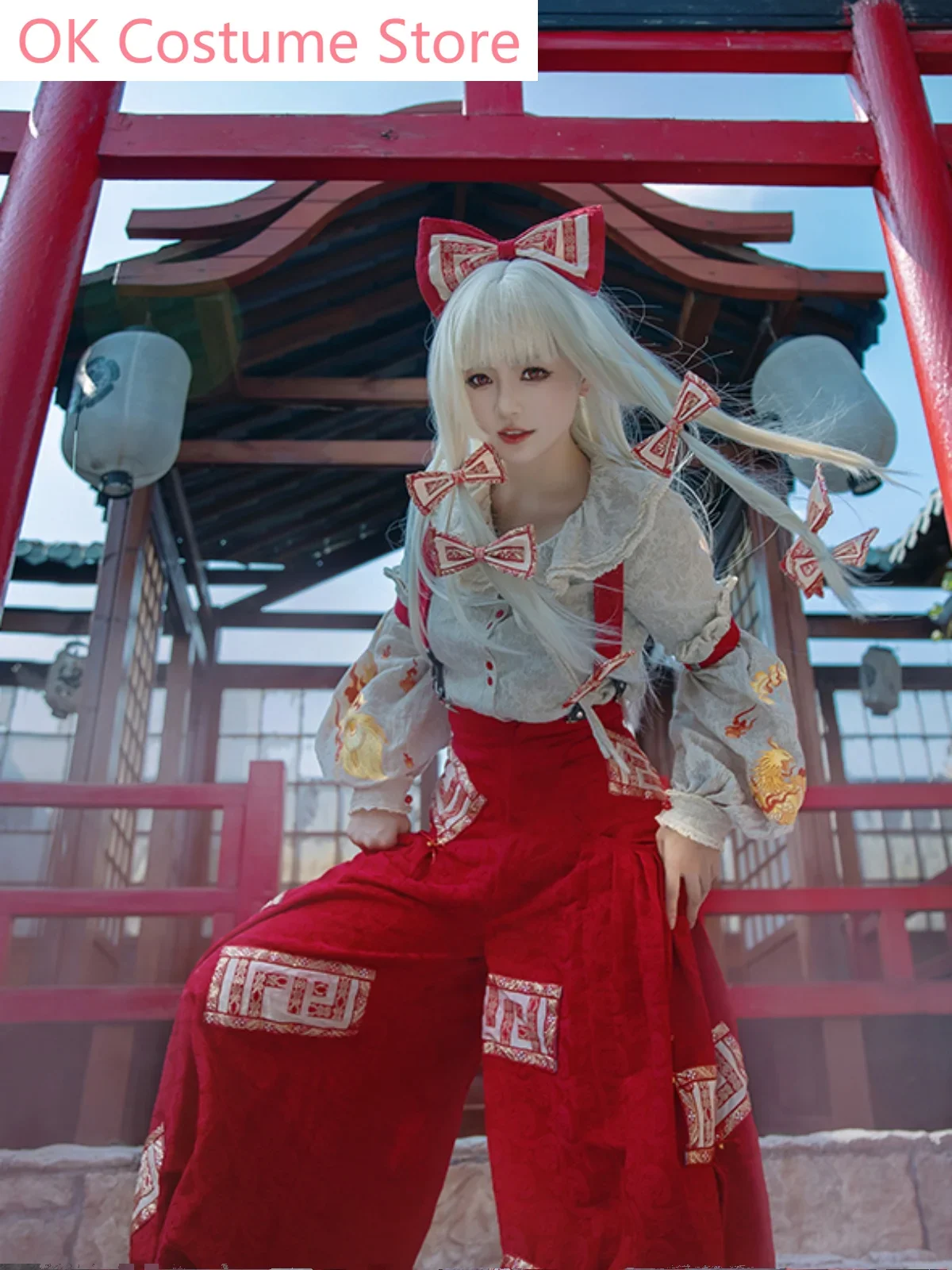 Косплей-костюм Fujiwara No Mokou проект Touhou косплей-костюм косплей-игрушка аниме