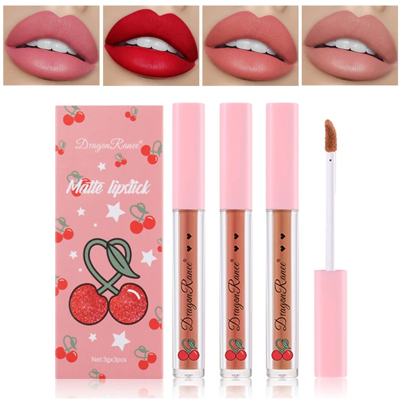 

2022 New Lip Glaze Non Stick Cup Three Sets Box Lip Gloss Nude Cute Set Lipstick Long Lasting Lipstick Lip Gloss Makeup Sexy
