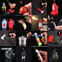 1pcs creative fashion mini metal lighter butane gas inflatable cigarettes tool funny model smoking gift military