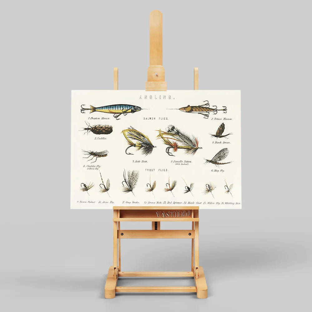 Форель наживка Художественная печать красочная нахлыстовая Рыбалка плакат