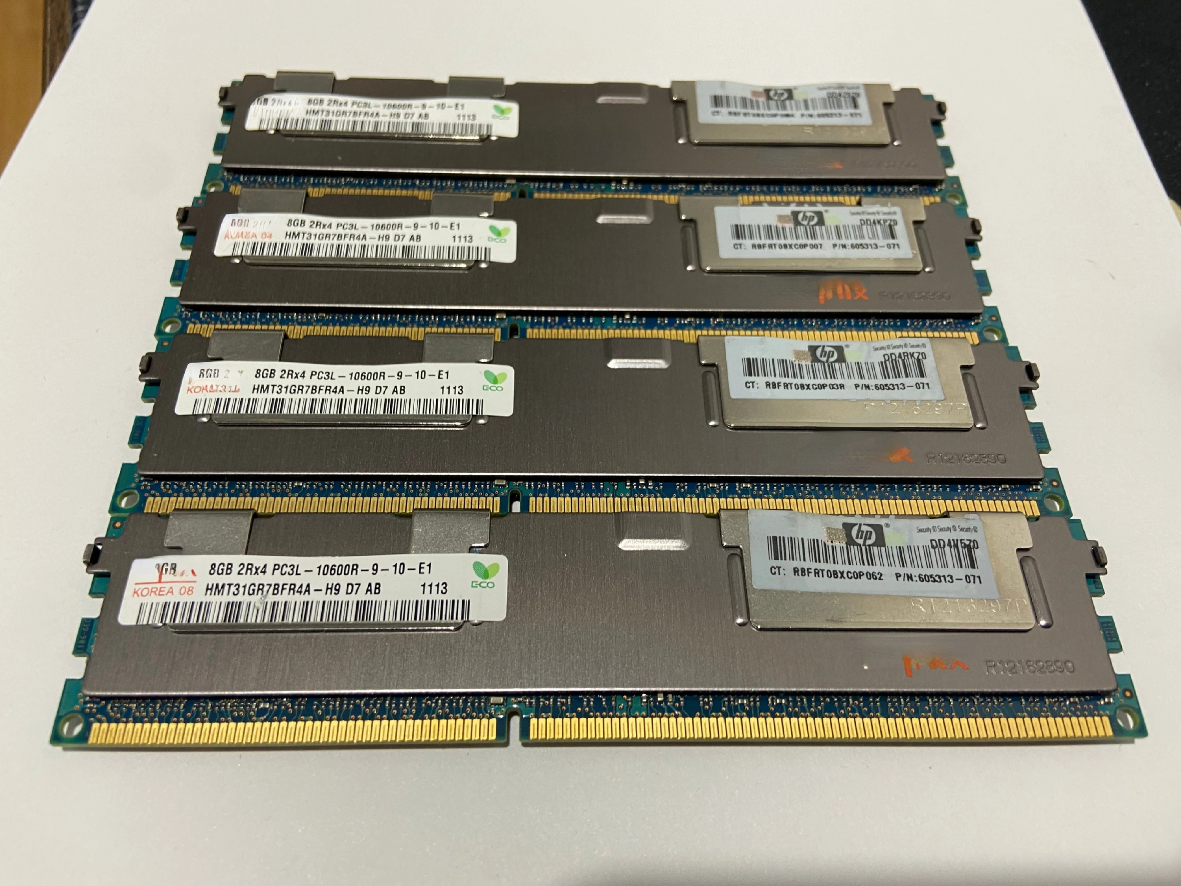 

Оригинал 500662-B21 500205-071 8G 2RX4 PC3-10600R Серверная память DDR3
