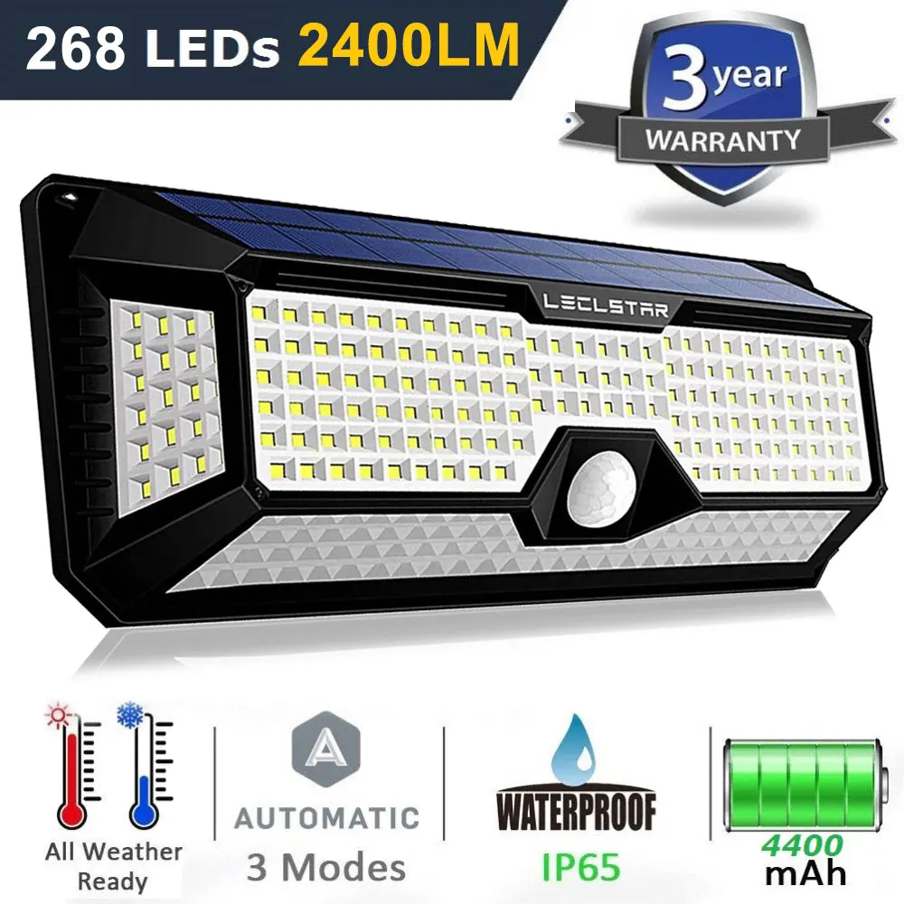 

Водонепроницаемый светодиодный фонарь для безопасности, настенный светильник для забора, уличный солнечный светильник для внутреннего дв...