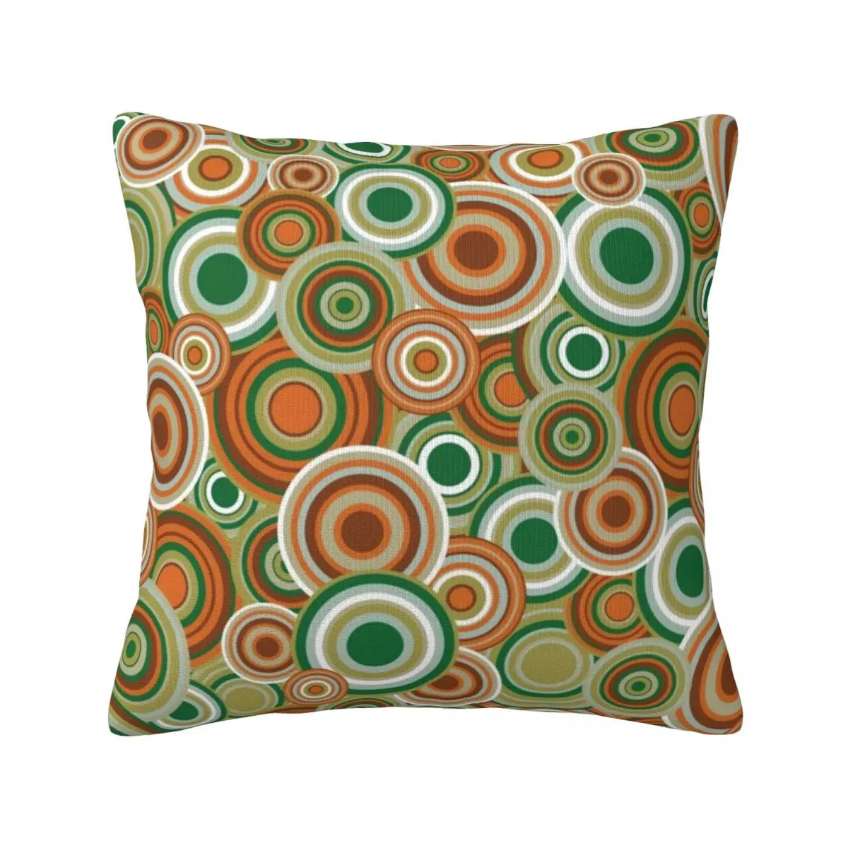 

Retro 70s Circles Pillow Case Psychedelic Pattern Cute Polyester Pillowcase Cushion Zipper Spring Cover